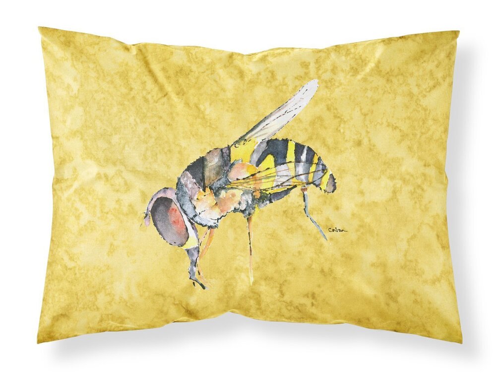 2355 8851PILLOWCASE Bee on Yellow Fabric Standard Pillowcase Lightweight